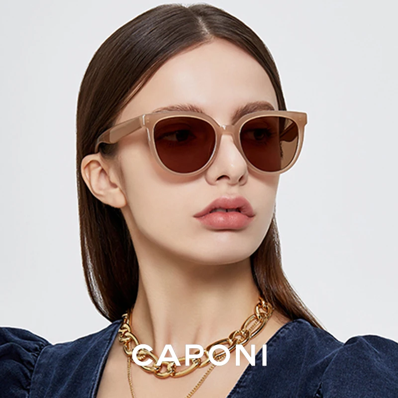 CAPONI Fashion Women Sunglasses Korea Brand Desinger Vintage Eyewear Muticolor Retro Superstar Sun Glasses For Female CP31031