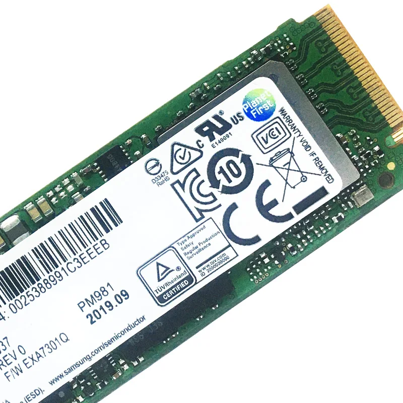 SAMSUNG-disco duro de estado sólido M.2 PM981A, 256GB, 512GB, NVMe, PCIe, 3,0x4, TLC, PM 981A, 1TB