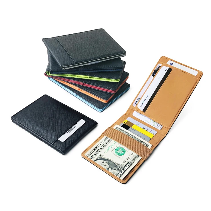 men s leather card bag holder fashion stretch credit ID card Case bags wallet PU Card Case Elastic Band Small Card Case