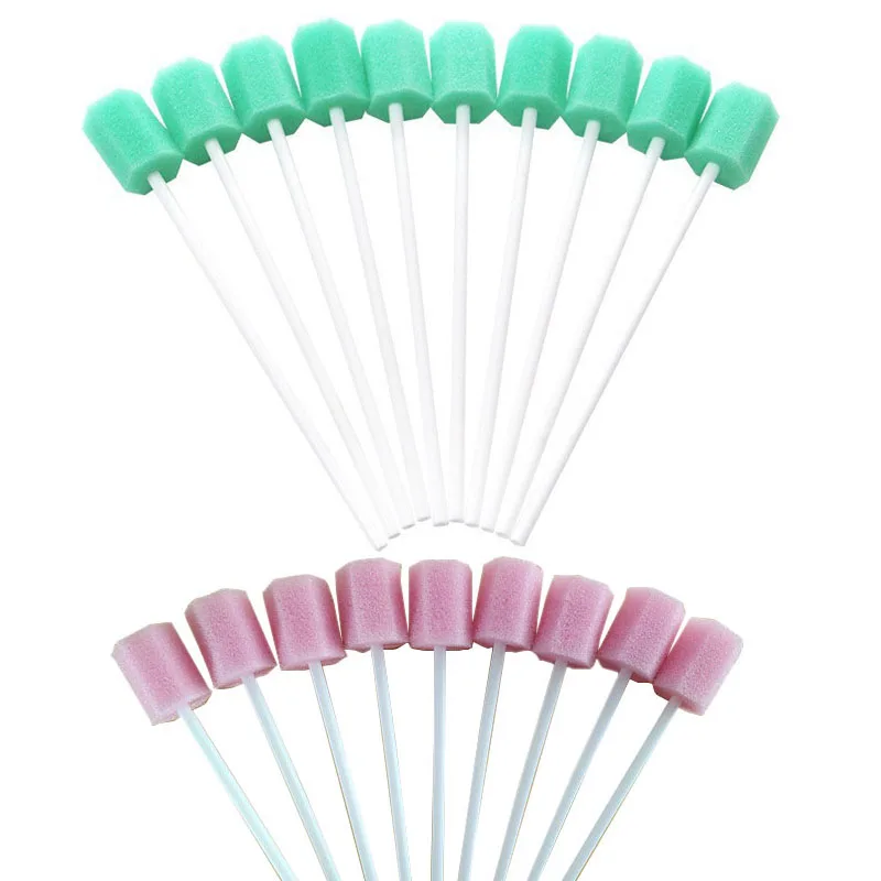 100pcs Pink Disposable Oral Care Swab Adult Baby Kit Tooth Cleaning Mouth Sponge Swabs Medical Dental Use Oral Cleaning Tools