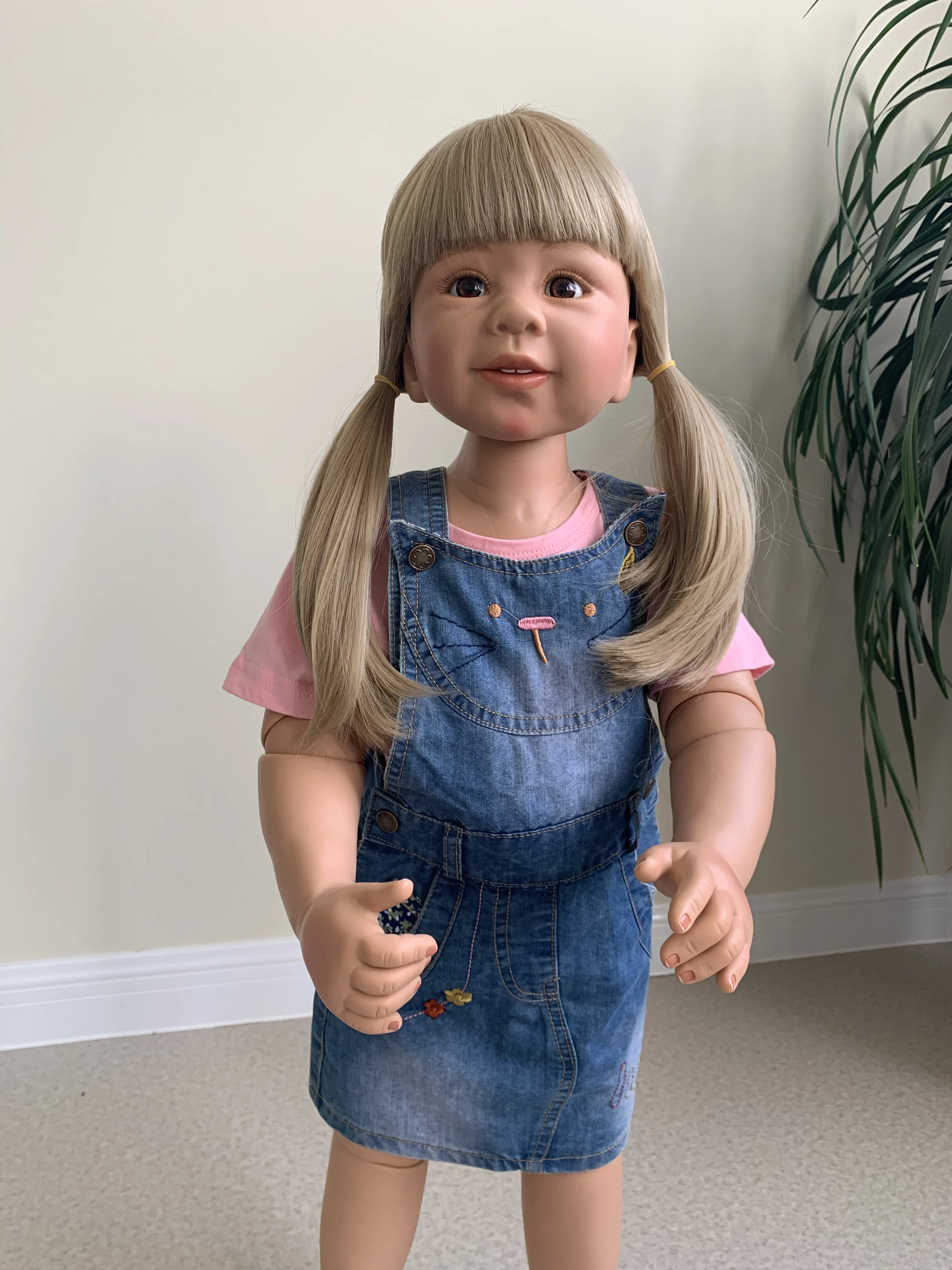 小さな女の子のためのリアルな人形87cm,本物のage2ジョイントドレス,高