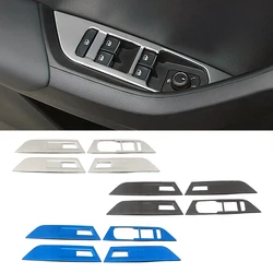For Skoda Karoq 2017-2021 Car Interior Door Armrest Window Lift Switch Button Panel Cover Stainless Steel Trim Modify Sticker
