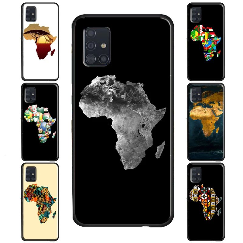 Africa Map Geography Case For Samsung Galaxy S20 FE S22 S21 Ultra S8 S9 S10 Note 10 Plus S10e Note 20 Ultra