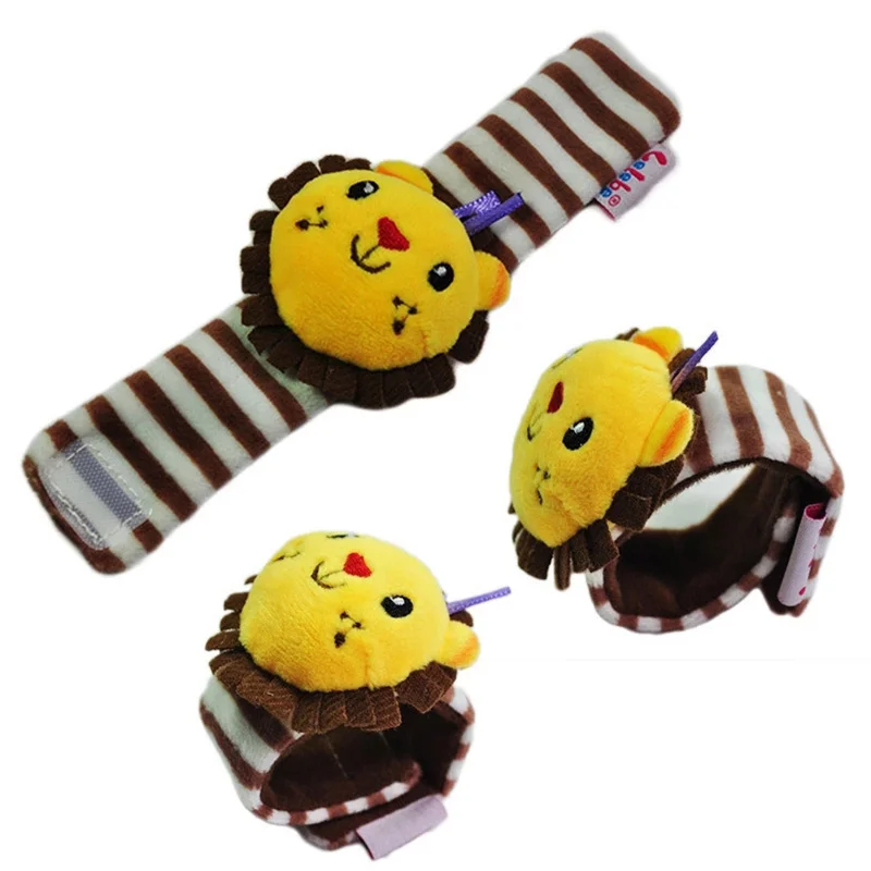 Animal Baby Plush Rattle Mobile Bell Toy Early Educational Wrist Strap Rattle Toys Baby Shaker Hand Bell Baby Toys 0-12 Months