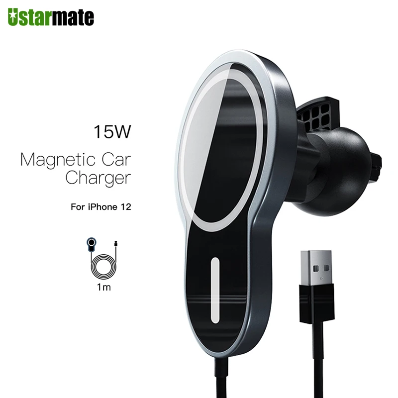 

15W Magnetic Charger Wireless Charging Car Stand Holder for iPhone 12 Mini 12 Pro Max Mobile phone Air Vent Adsorbable Bracket