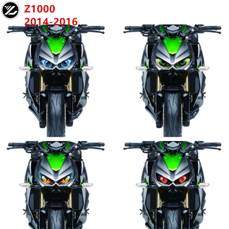 For KAWASAKI Z1000 Z 1000 2014 2015 2016 Motorcycle Accessories 3D Front Fairing Headlight Sticker Guard Stickers Protect light