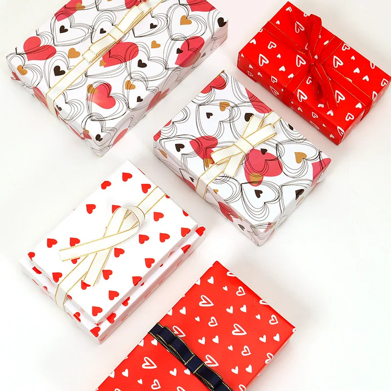 

20PCS Love Heart Gift Packing Paper for Valentine's Day Birthday Party Decoration 50x70cm