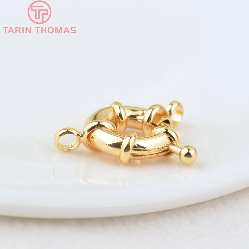 (2751)6PCS 11,5 MM 13MM 15MM 21MM 24K Gold Farbe Messing 2 Löcher Charms armband Stecker Hohe Qualität Diy Schmuck Zubehör – Detail 8
