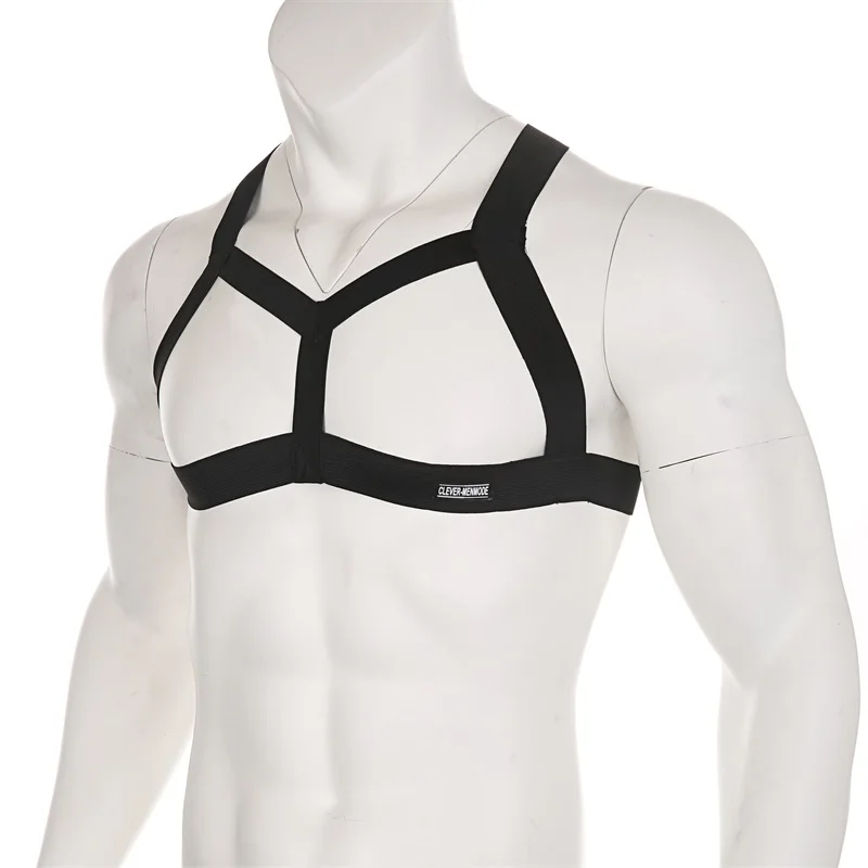 CLEVER-MENMODE Elastische Harness Männer Bondage Aushöhlen Sexy Dessous Schulter Gürtel Riemen Körper Brust Muscle Hombre Arnes Kostüm