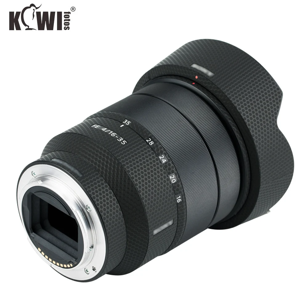 Chống Trầy Xước Lens Hood Da Phim Dành Cho Ống Kính Sony Vario-Tessar T * FE 16-35 Mm F/4 ZA OSS (SEL1635Z) miếng Dán 3M Ma Trận Đen