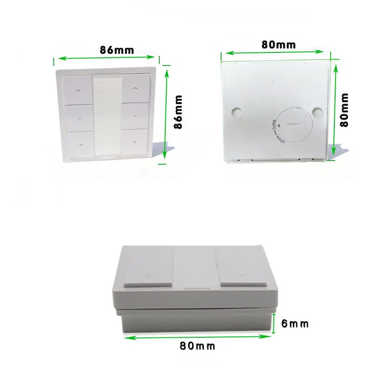 Dooya-Single Channel Wall Switch, DC1650, DC1651, Double Channel Emitter, Wall Receiver, Remote Control for Dooya Curtain Motor