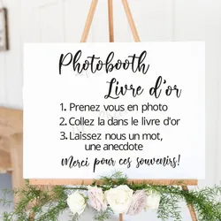 Livre d'or Vinyl Decals Wedding Photobooth Sign Sticker Wedding Welcome Guestbook Signature Vinyl Decal Murals Art Decoration