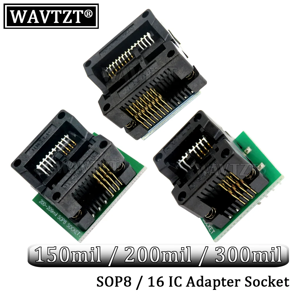 SOP16 to DIP8 Wide-body Seat Wide 150mil 200mil 208mil 300mil Programmer SOP8 Adapter Socket for EZP2010 EZP2013 CH341A IC test