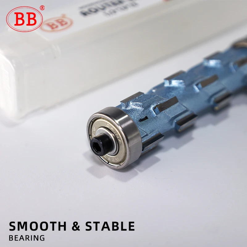 BB Router Bit Bearing Spiral & Straight Flush Trimming Tool Woodworking 1/2 1/4 Diameter Carbide CNC Side Milling Cutter DIY