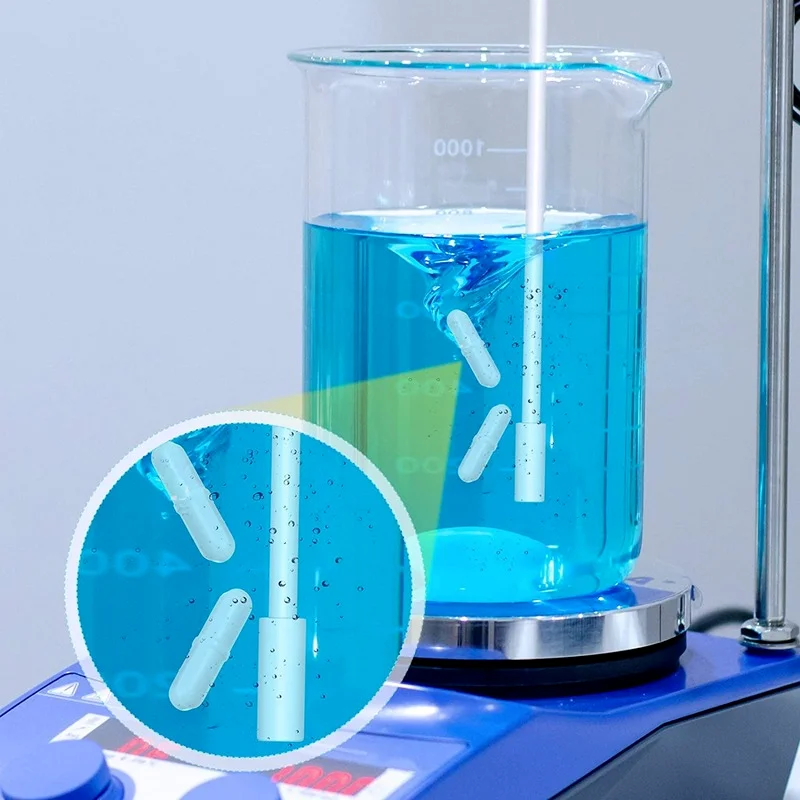 10 stück PTFE Magnetische Rühren Bars 35mm/1,38 Zoll PTFE Magnet Rührer Mixer Rühren Bar mit Ring Form weiß Magnetische