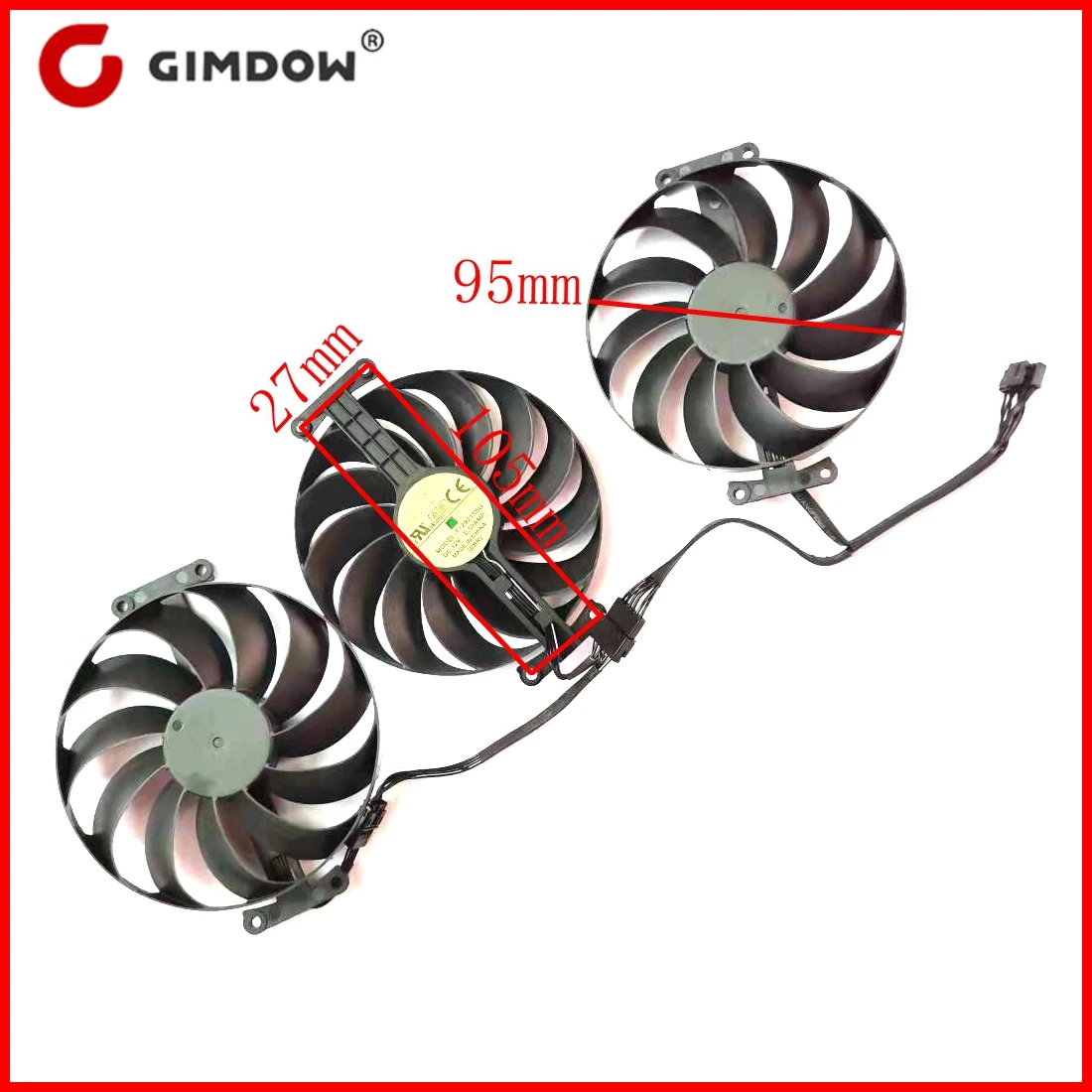 Ventilador de tarjeta gráfica T129215SU, 95mm, 7 pines, 12V, 0.5A, para ASUS ROG STRIX OC GeForce RTX3060, 3060Ti, 3070, 3070Ti, 3080, 3090, nuevo, 3 unids/lote