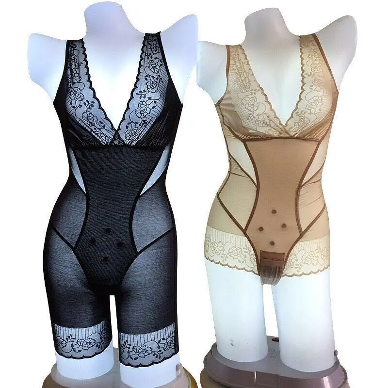 Beauty meter lace one-piece corset abdomen hip shaping postpartum one-piece clothing warm belly body corset underwear