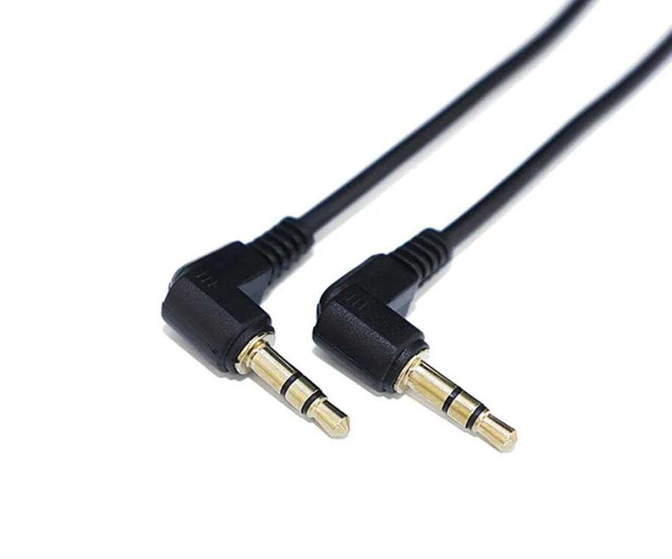 0.5M 1M Audio Cable 3.5mm Male to Male 90 Degree Angle Car AUX Speaker Stereo MP4 MP5 Audio Line Cord PVC