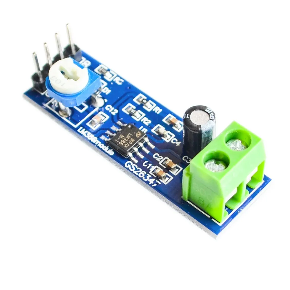 LM386 audio power amplifier module 200 times gain amplifier board mono power amplifier 5V-12V Input