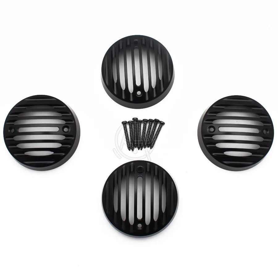 4PCS Turn Signal Light Protector Indicator Grill Cover for Royal Enfield Classic 500 Black