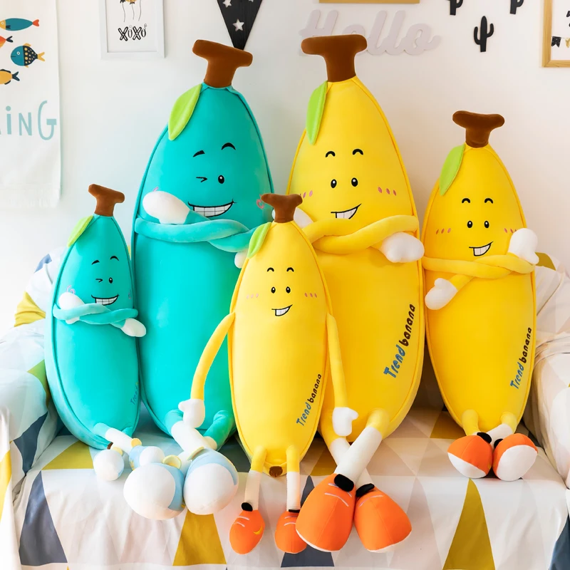 80-130Cm Leuke Fruit Banaan Knuffel Kussen Fashion Banana Sofa Pluche Kussen Kussen Kinderen Verjaardagscadeau