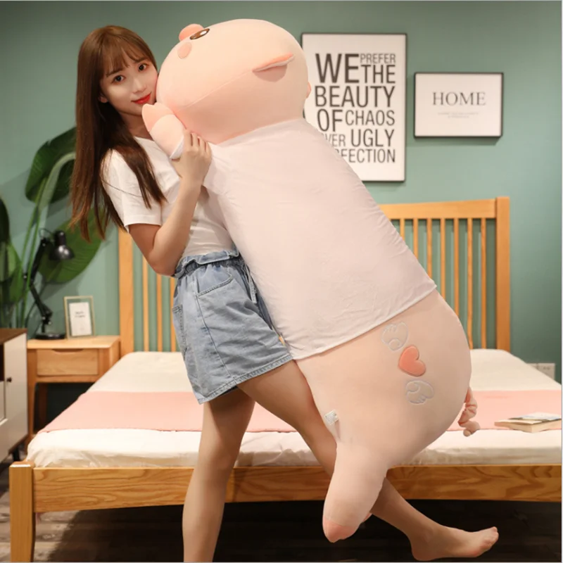 

Kawaii Cartoon Fat Pig Plush Toy Giant Soft Piggy Sleeping Pillow for Girl Gift Sofa Bed Cushion Decoration 110cm 130cm DY10002