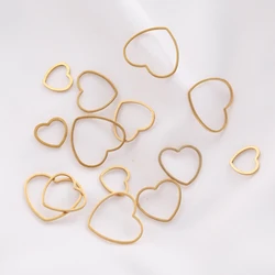 20Pcs Stainless Steel Heart Charms Connector Pendant Bezel Hollow Resin Frame Components Mold For DIY Earrings Jewelry Making
