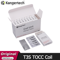 50pcs/lot New Kangertech TOCC Japanese Cotton T3S MT3S Coils Head 1.5ohm/1.8ohm/2.2ohm/2.5ohm For Kangertech T3S MT3S Atomizer