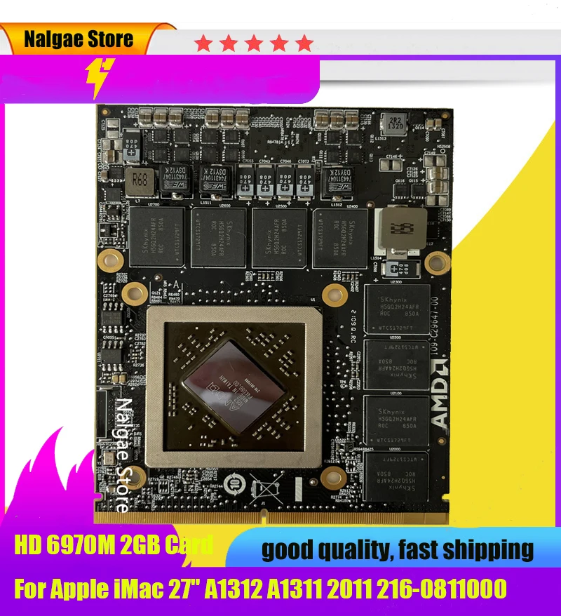 

Original HD6970M HD6970 HD 6970 video card 1GB 2GB For Apple IMac 27 " A1312 2011 2010 216-0811000 graphics card 109-C29657-00