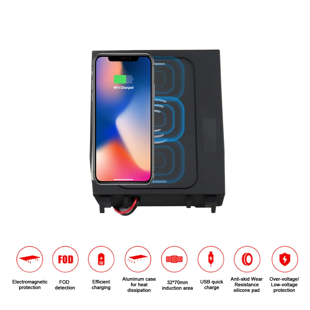 

Aotsr Wireless Car Charger For Mercedes-Benz C/GLC series 2015-2019 Intelligent Infrared Fast Wireless Charging Phone Holder