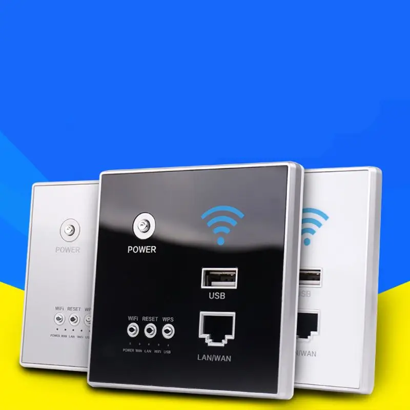 2023 New 300Mbps 220V Smart Wireless WIFI Repeater Extender Wall Embedded Router Socket