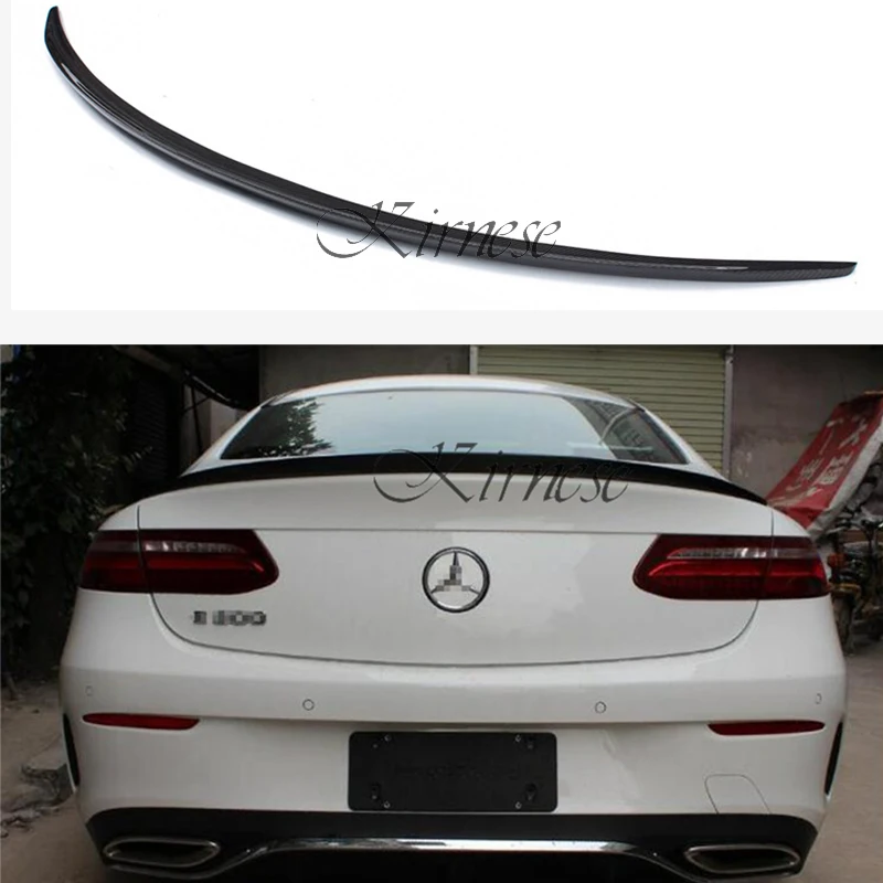 For W213 Coupe W238 Spoiler FRP Luster Black/Carbon Fiber Car Rear Wing Color Rear Spoiler E53 AMG Style 2017-2019