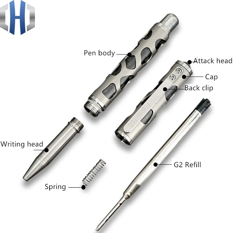 Titanium Alloy Tactical Pen Defense Pen Self-defense Tool Outdoor Survival Portable Writing Pen Multifunction