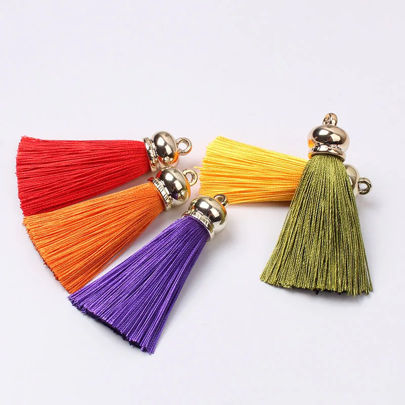 5pcs/lot 5cm Silk Tassel Brush Fringe Bookmark Tassel Trim Decor Pendant Tassels For DIY Crafts Earrings Curtains Home Decor