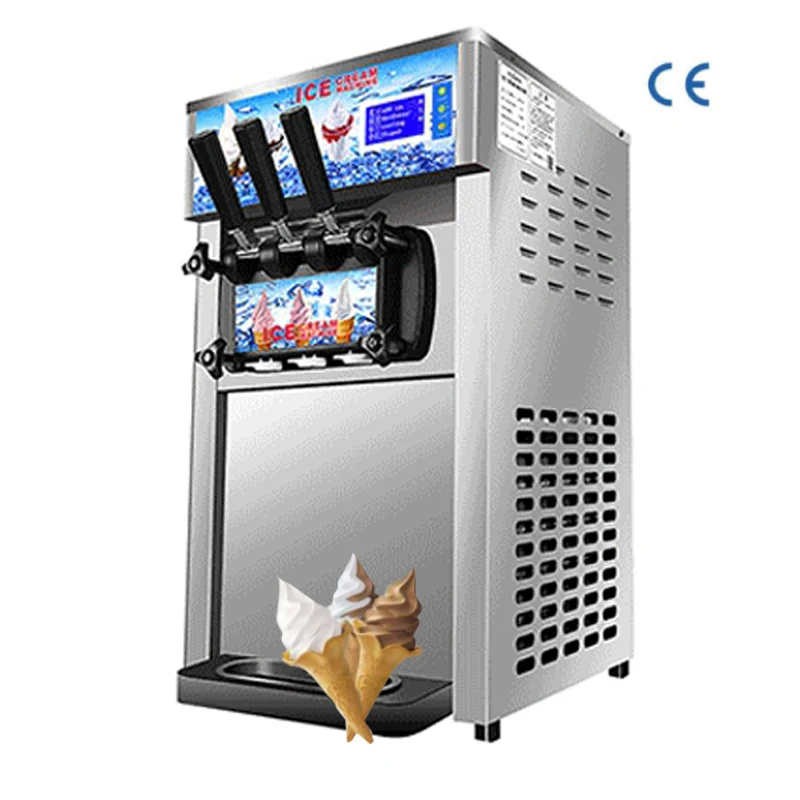 

1200W Table Top Mini Soft Serve Ice Cream Making Machine 3 Flavors Commercial Ice Cream Maker