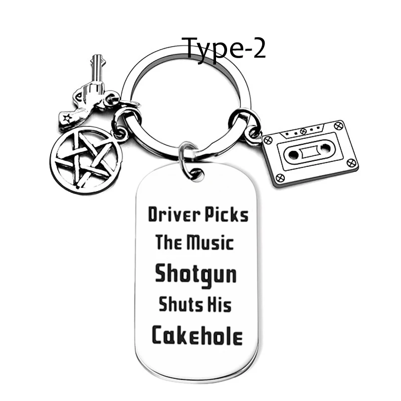 Funny Keychain Supernatural Tv Show Fan Inspirational Music Lover Best Friend Coworker Driver Picks Birthday Graduation Keyring