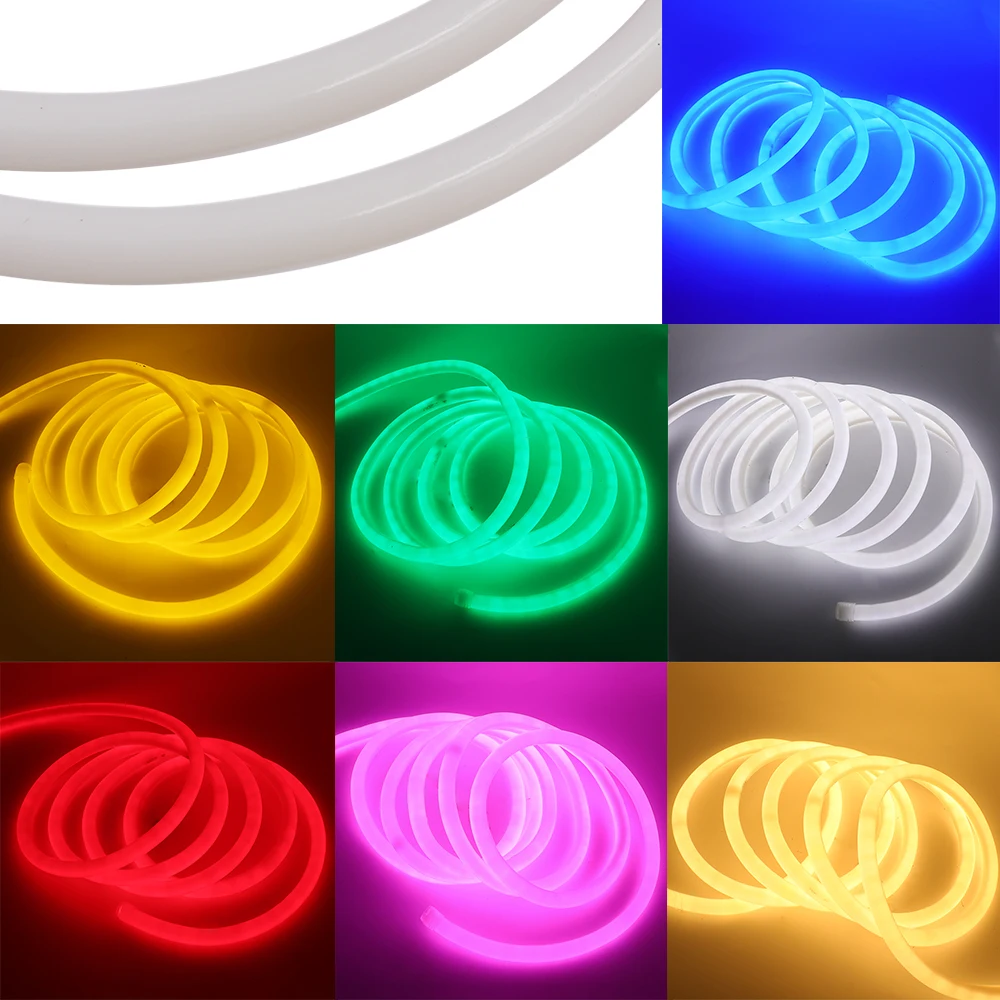 Neon Strip 220V Waterproof 360 Degree Round 14mm White / Warm White /Red / Blue / Green / Pink 2835 120 Leds/m Strip Light