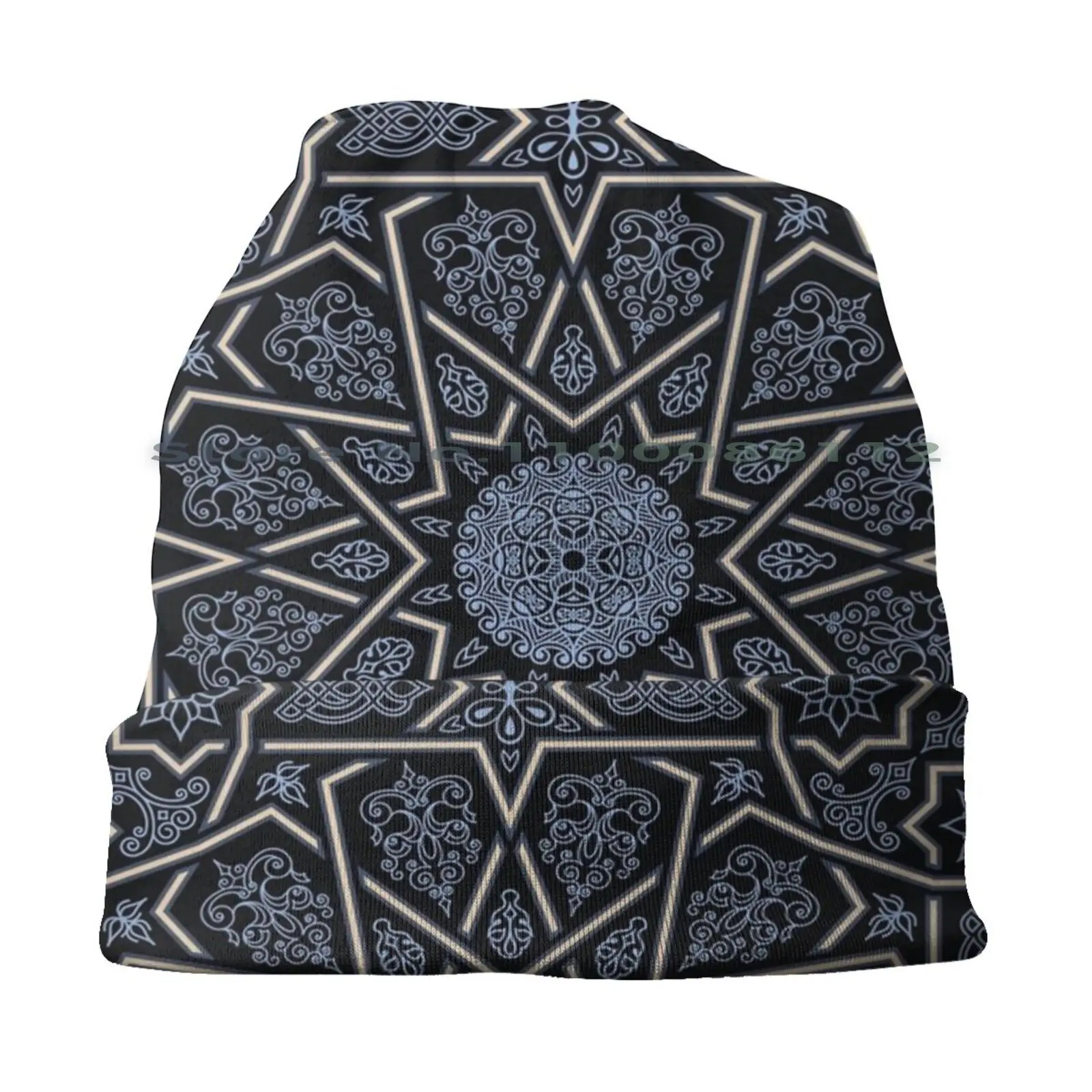 Islamic Moroccan Pattern Bucket Hat Sun Cap Islamic Pattern Moroccan Tile Morocco Geometric Traditional White Mosaic Ornament