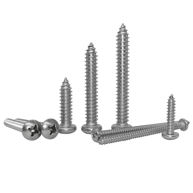 M8 304 Stainless Steel Cross Recessed Pan Head Self Tapping Screws 8mm X16 20 25 80 90 100mm Extend Self Tapping Screws