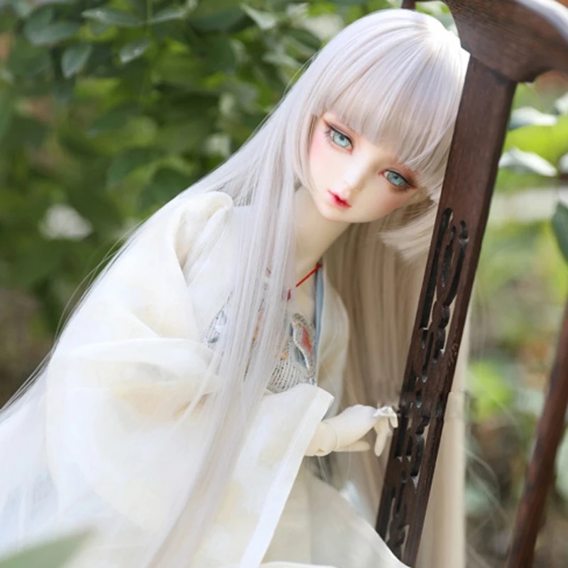 

1/3 1/4 1/6 1/8 Bjd SD Wig Long Sliver Grey Hair High Temperature Wire Accessories