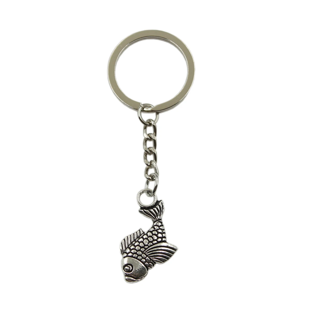 Factory Price Carp Fish Pendant Key Ring Metal Chain Bronze Silver Color Men Car Gift Souvenirs Keychain Dropshipping