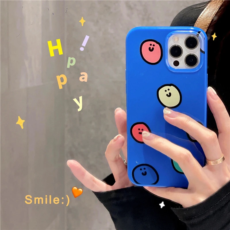 iK27 Smiley Face Pattern Protective Shell For iPhone 11 Pro 11 Pro Max For iPhone 12 12 Pro Max iPhone XR XS Max Anti-Drop Shell