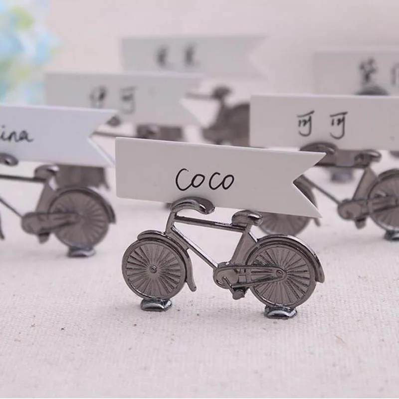 

100pcs Creative Vintage Bicycle Bike Table Place Card Holder Name Number Wedding Party Memo Clip Restaurants Decoration