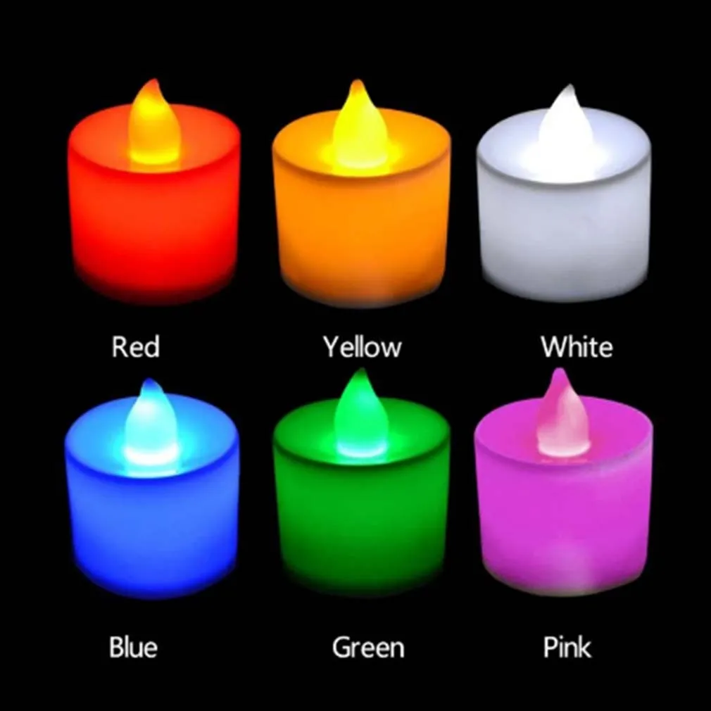 LED Electronic Flameless SimulationCandle Tea Light Battery Powered Wedding Romantic Light Birthday Party Home Decoration 6PCS