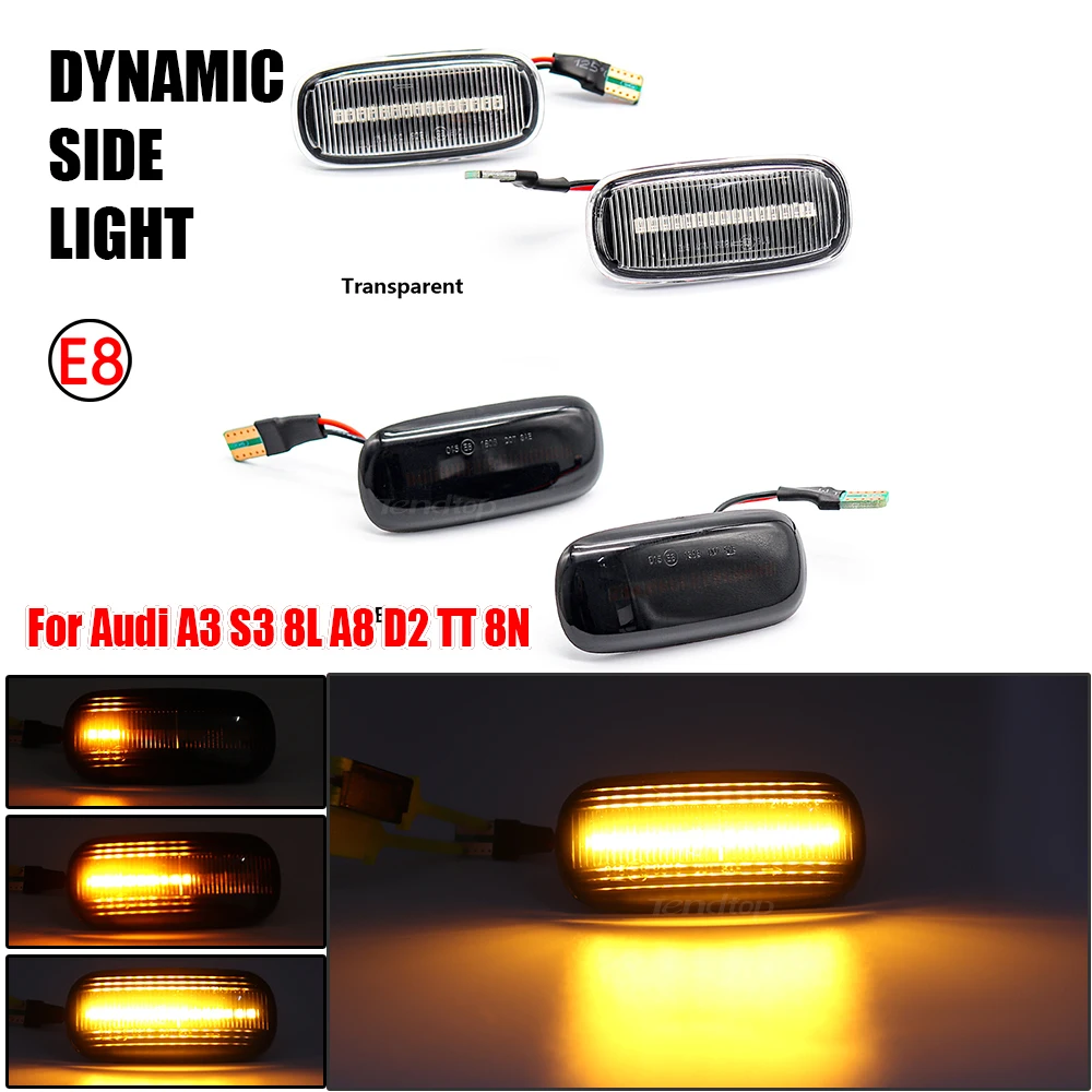 For Audi A3 S3 8L 2000-2003 A8 D2 1999-2002 TT 8N 2000-2006 Side Marker Repeater Indicator Dynamic Blinker LED Turn Signal Light