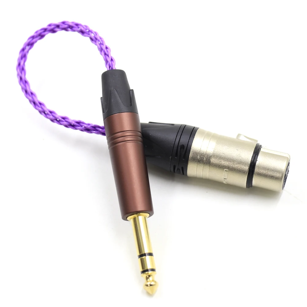 Thouliess HIFI 6.35mm 1/4 남성-4 핀 XLR 여성 밸런스드 커넥터 TRS 오디오 어댑터 케이블 6.35mm-XLR 실버 도금