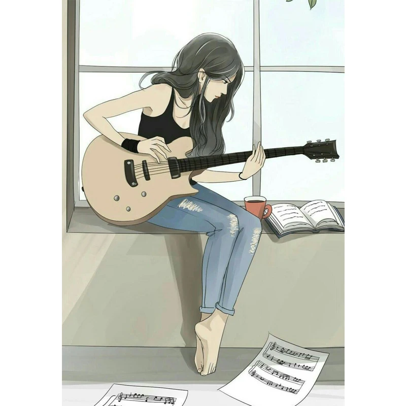 DABOXIBO Girl Talking Guitar Clear Stamps Mold For DIY Scrapbooking Cards Making Decorate Crafts 2020 NEW Arrival