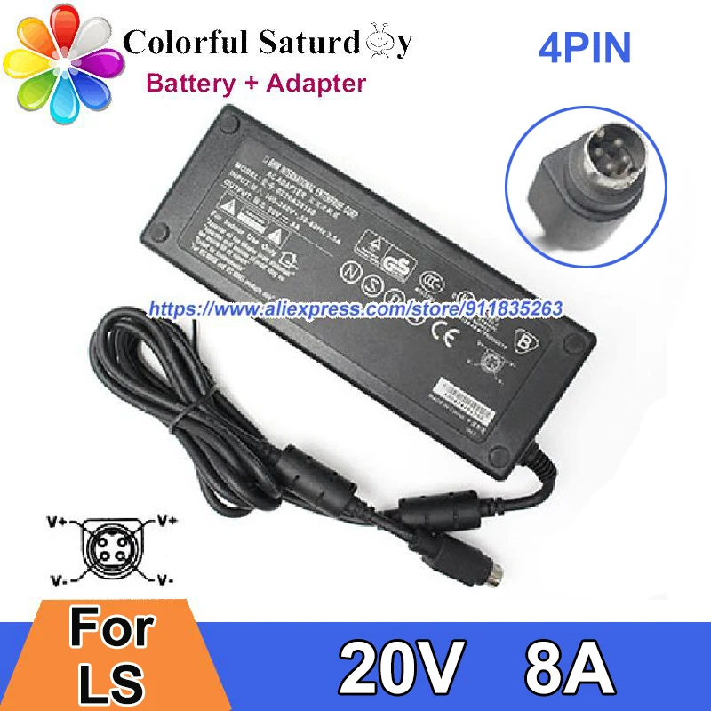 Original 0226C20160 Power Adapter 20V 8A 0226A20160 For FUJITSU AMILO D1845 D1840 D1840W A1630 AMILO A1635 1635 Charger 4PIN