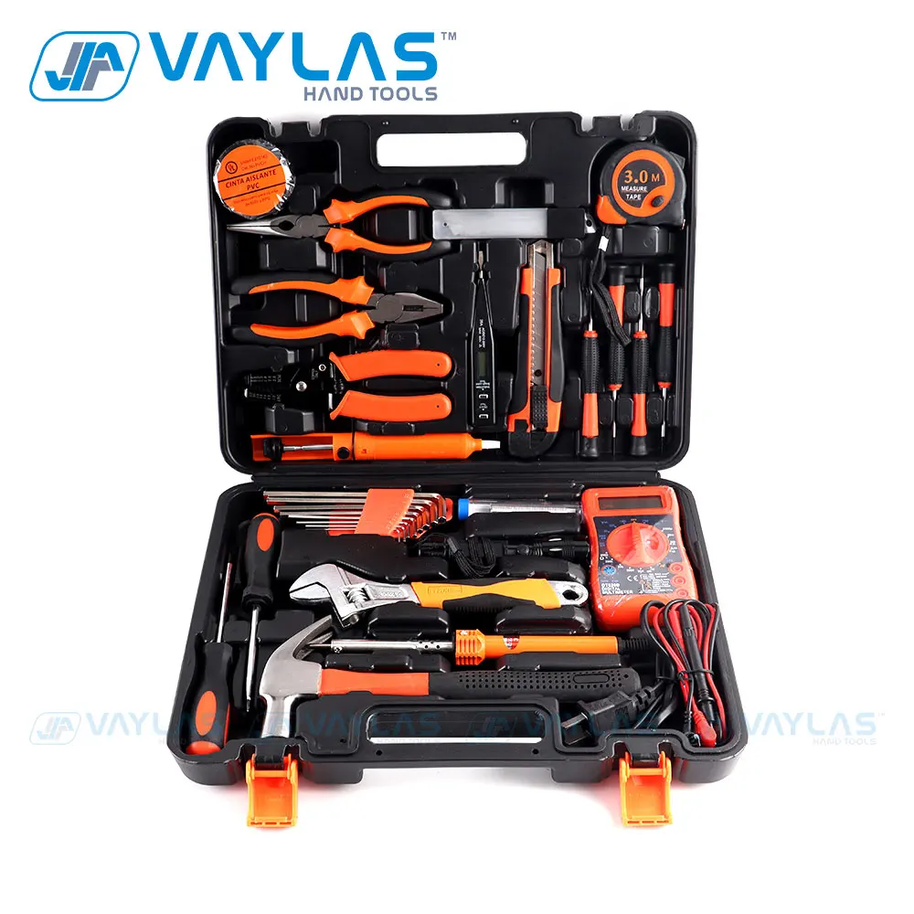 

35pcs Electrician Hand Tool Set Kit Household Tool Kit Saw Screwdriver Hammer Tape Measure Wrench Plier Home Combination Tools