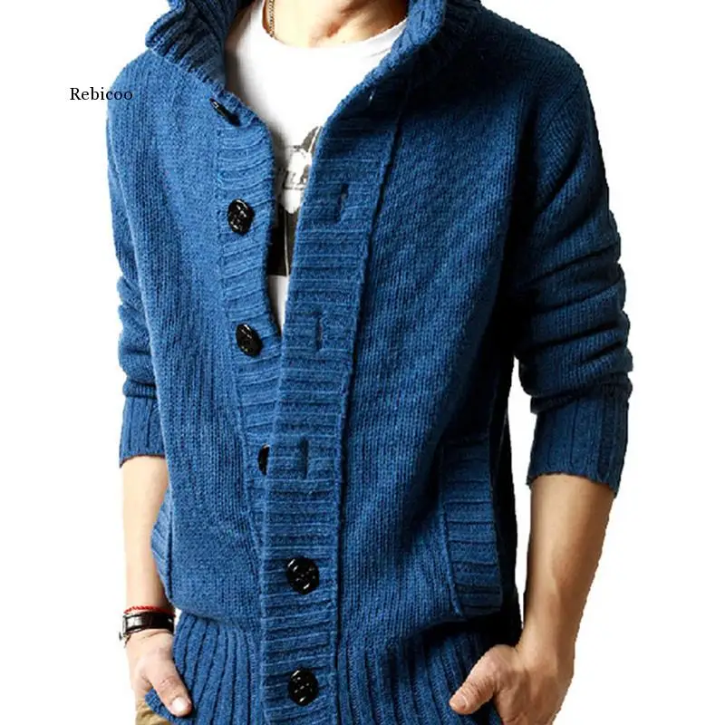 

New Thick New Fashion Brand Sweater for Mens Cardigan Slim Fit Jumpers Knitwear Warm Autumn Korean Style Casual Clothing Men